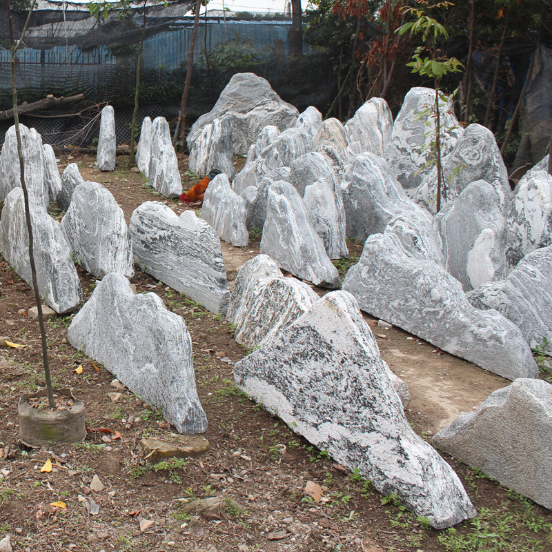 别墅景观石1米加工定制园林石泰山石枯山水切片石装饰摆件天然石