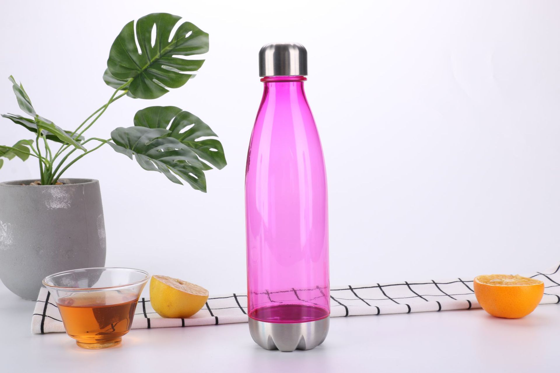 新款塑料可乐瓶 tritan材质太空水杯 不锈钢盖汽水瓶子可乐礼品杯