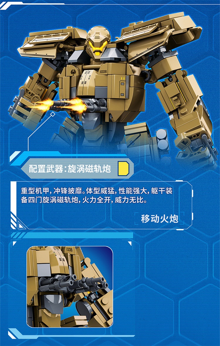 小鲁班0726abcd 环太平洋机甲复仇流浪者积木模型儿童拼装玩具