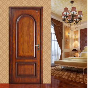 实木红胡桃木原木门 木门室内门实木门 卧室套装门房门定制
