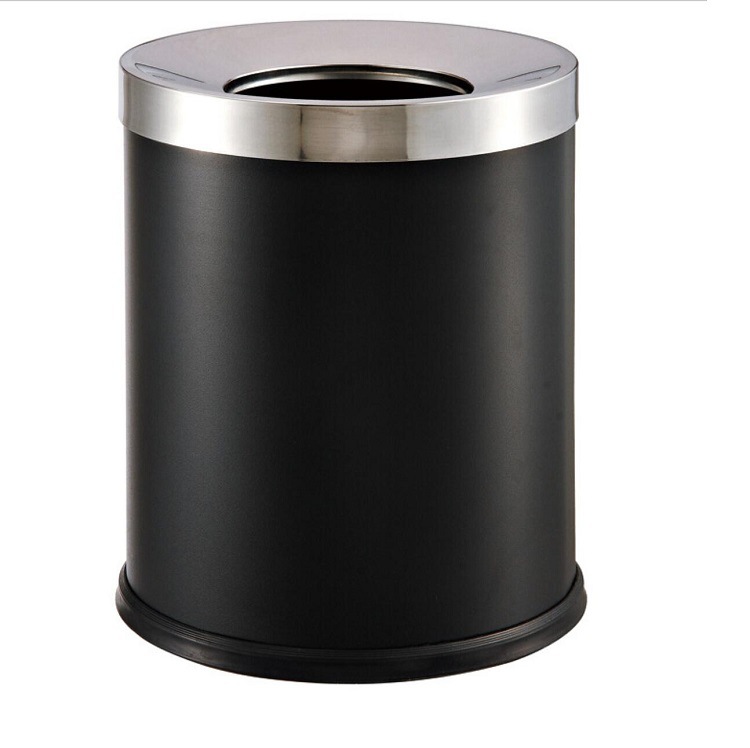 酒店斜口客房桶ktv小垃圾桶不锈钢无内胆高档砂钢防潮会所房间用