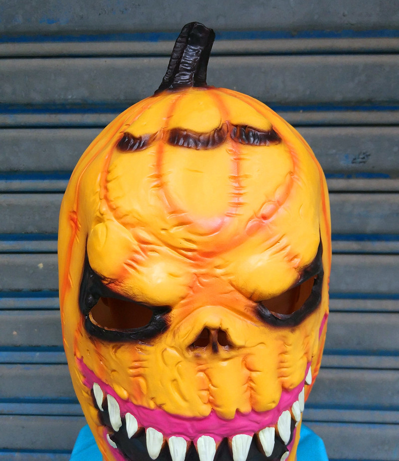 万圣鬼节恶魔cosplay南瓜鬼面具 幽灵南瓜面具头套 酒吧舞会搞怪