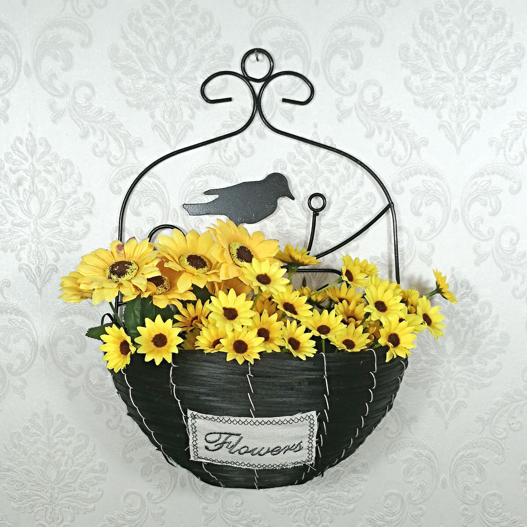 藤编壁挂花篮 柳编编织花篮 花器创意花盆 工艺品花箱厂家批发