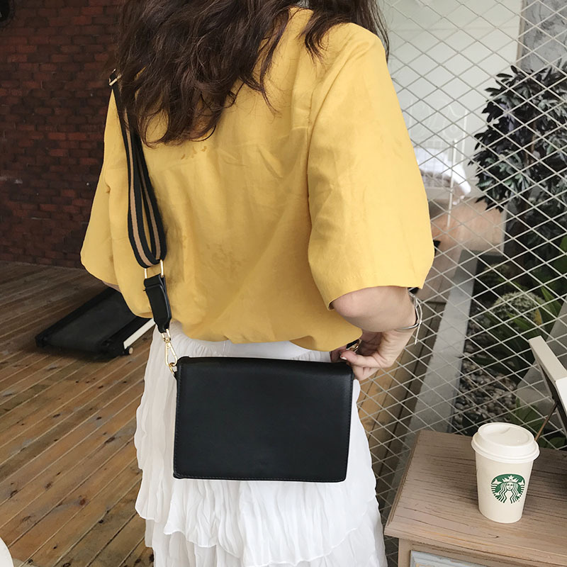 2023 Summer New Korean Ins Black Ribbon Double-Layer Shoulder Small Square Bag Casual All-Matching Crossbody Women Pouch