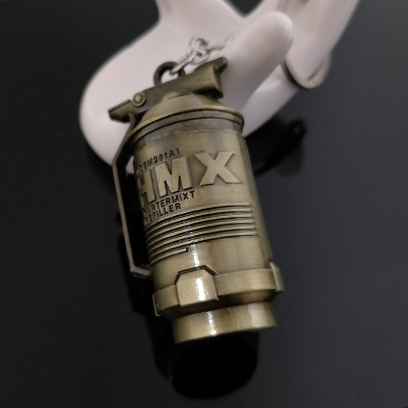 校园周边绝地大逃杀求生吃鸡游戏烟雾弹钥匙扣模型摆件厂家直销