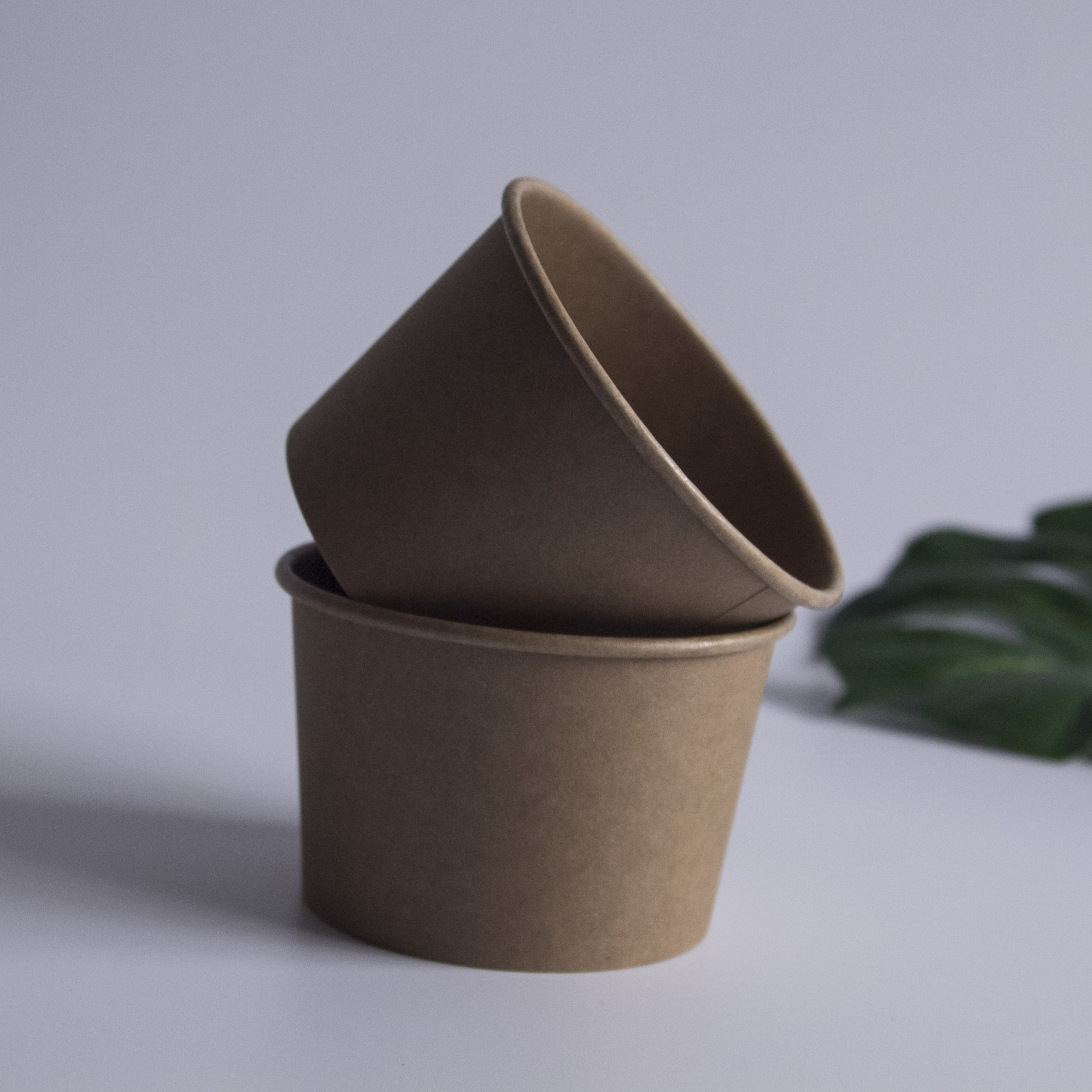 一次性加厚打包牛皮纸碗定制logo 600型臭豆腐纸碗定做免费设计