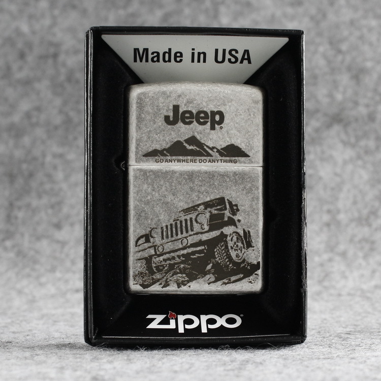正品zippo防风打火机121fb古银三面蚀刻吉普车jeep汽车 限量5000