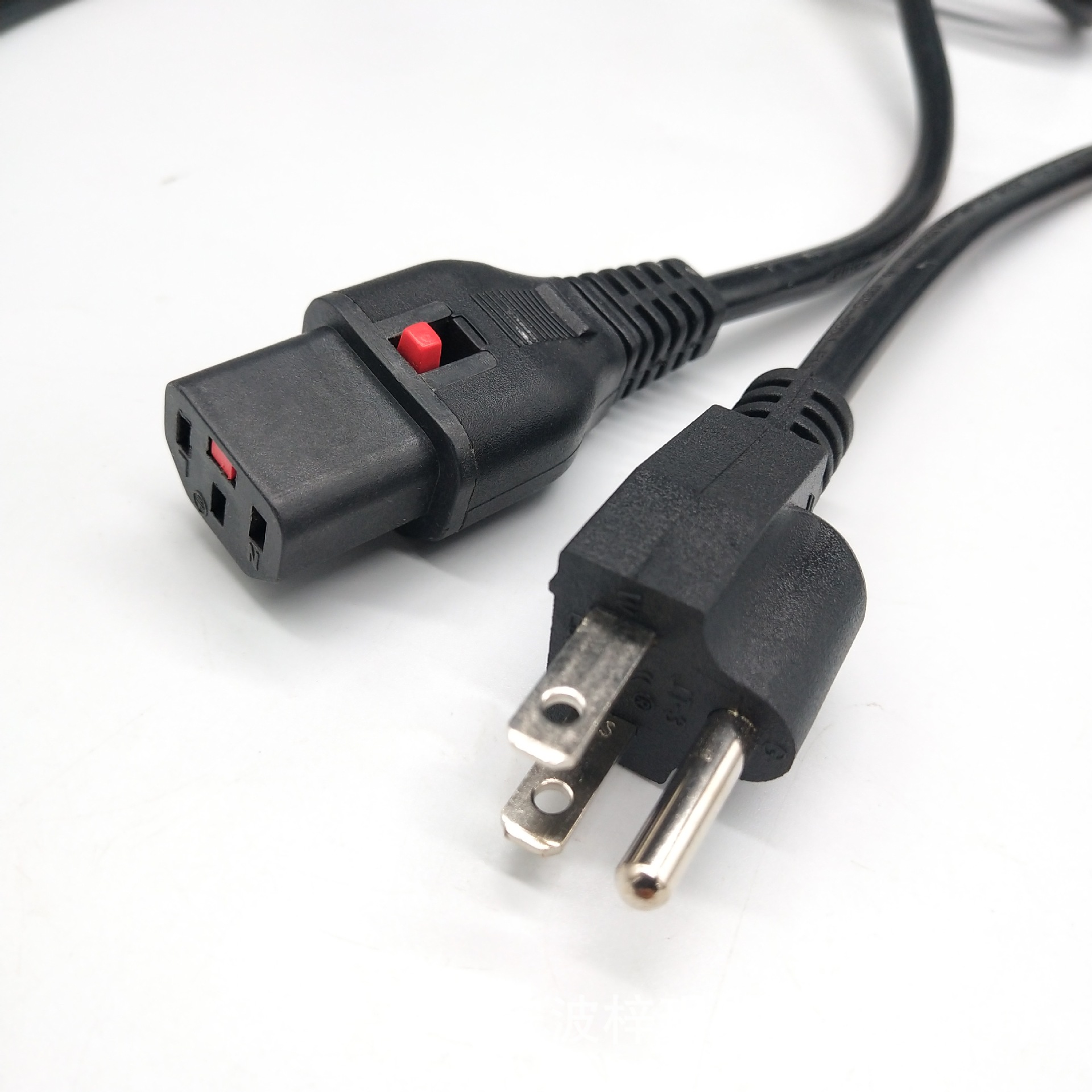 电源线插头美标自锁型插头美式美规插头ul认证三芯插头品字插头线