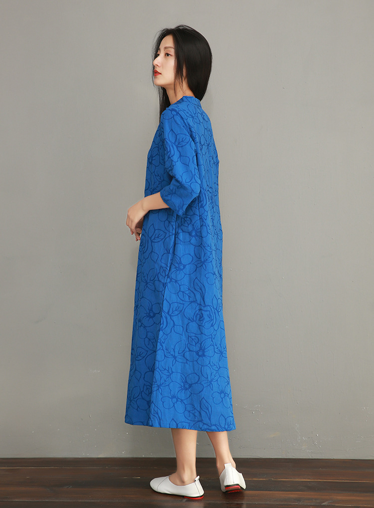 98     48      38胸围   袖长    肩宽尺寸说明:用了棉麻暗花的面料