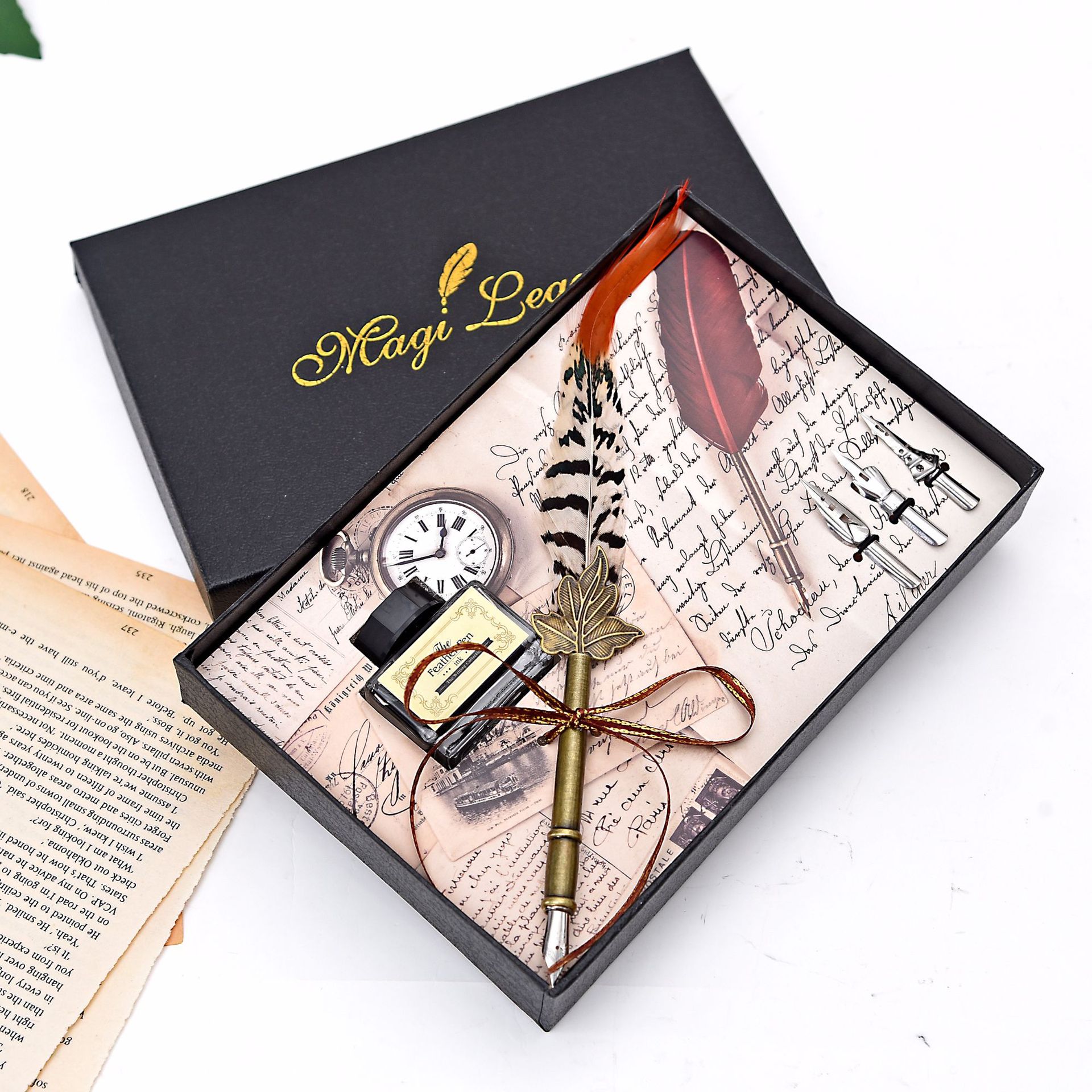 Creative Style Feather Pen Wedding Signature Pen Water Pen Ink Christmas Gift