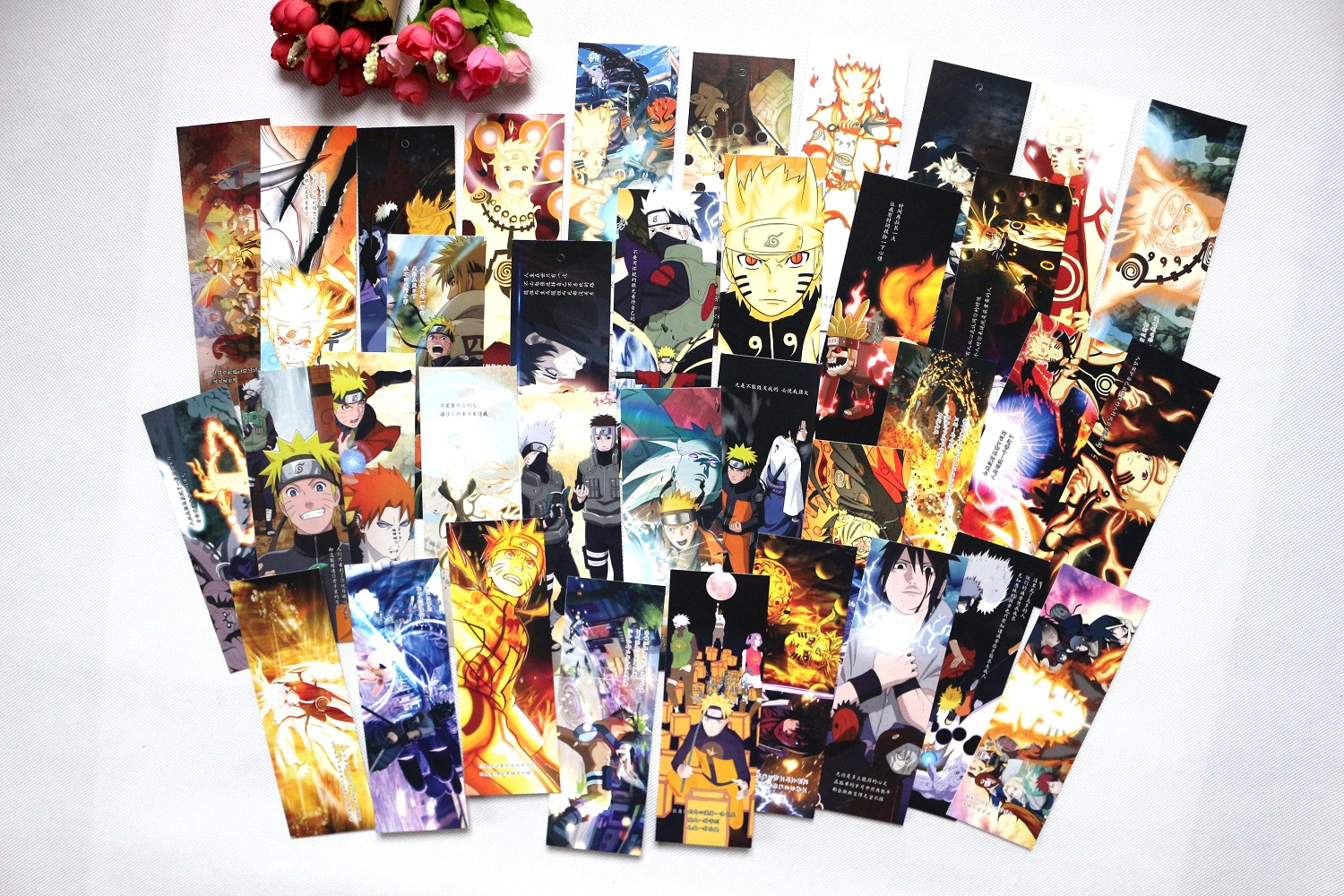 无定价火影忍者书签36张图文穿孔动漫书签画集画册明信片周边批发