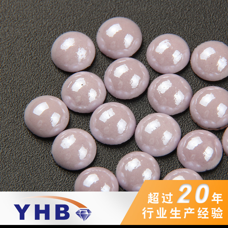 Factory Wholesale Glue Ceramic Drill Flat Violet Ceramic Flat Bottom Hot Fix Rhinestone 12mm Textile Accessories Pearl Hot Drilling