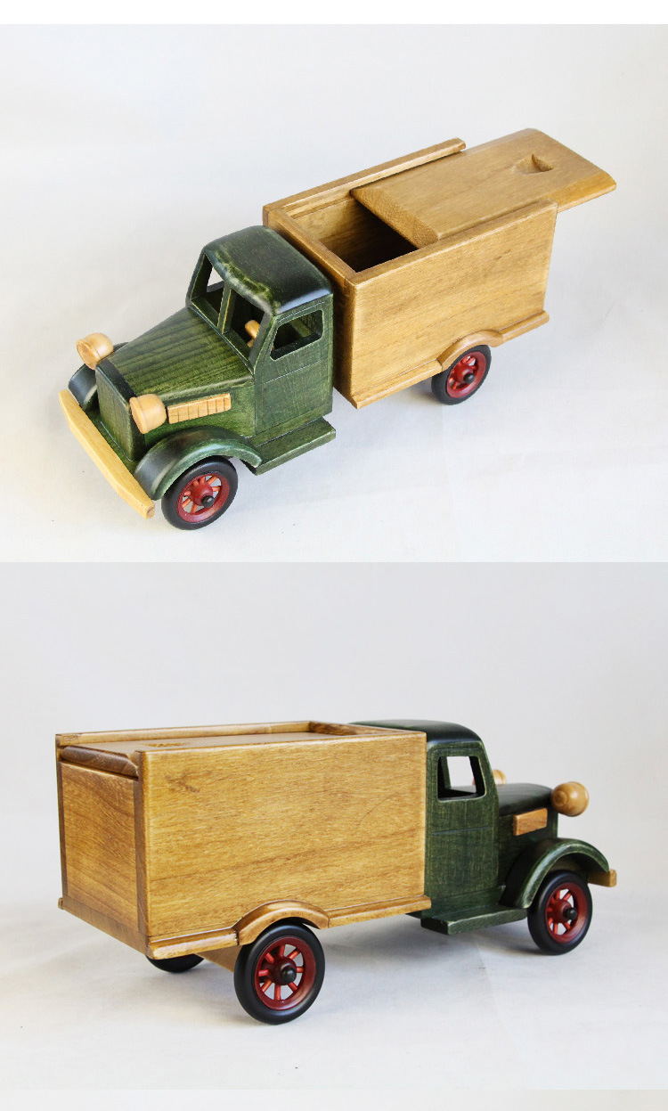 实木手工卡车模型摆件家居装饰礼品工艺品摆设礼品