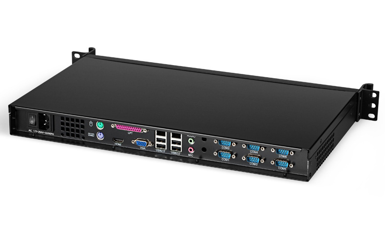 奇睿ipc-1025d工控机 1u上架6串口j1900 3855u工业电脑主机无线4g