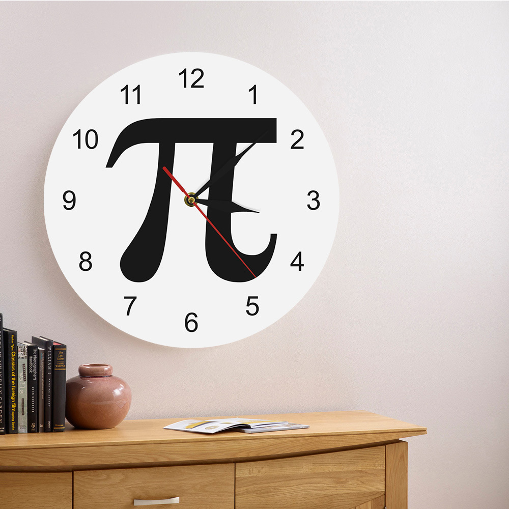 外贸亚克力挂钟 数学教育时钟 π挂钟 创意家居装饰静音时钟