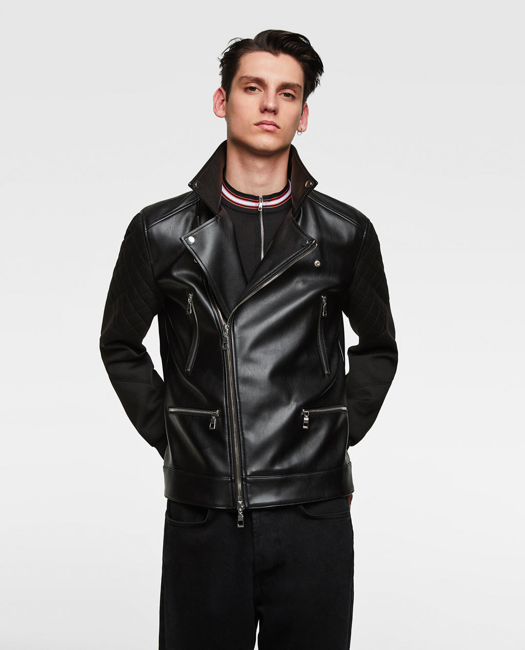 男装 仿皮骑士款夹克外套