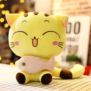 厂家直销高档大脸猫毛绒玩具新款猫咪公仔抱枕生日礼物布娃娃批发