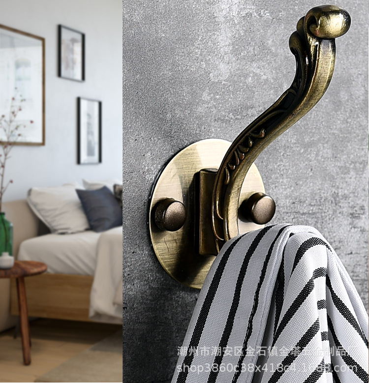 欧式不锈钢挂钩单钩单个衣帽钩壁挂免打孔客厅门后试衣间墙上钩子