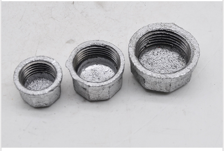 镀锌50管帽内丝扣钢管管帽内螺纹水暖管件六角方管帽dn100