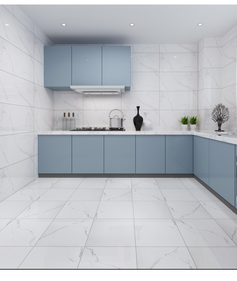 全瓷通体大理石中板400x800瓷砖客厅直边亮光厨房卫生间墙砖