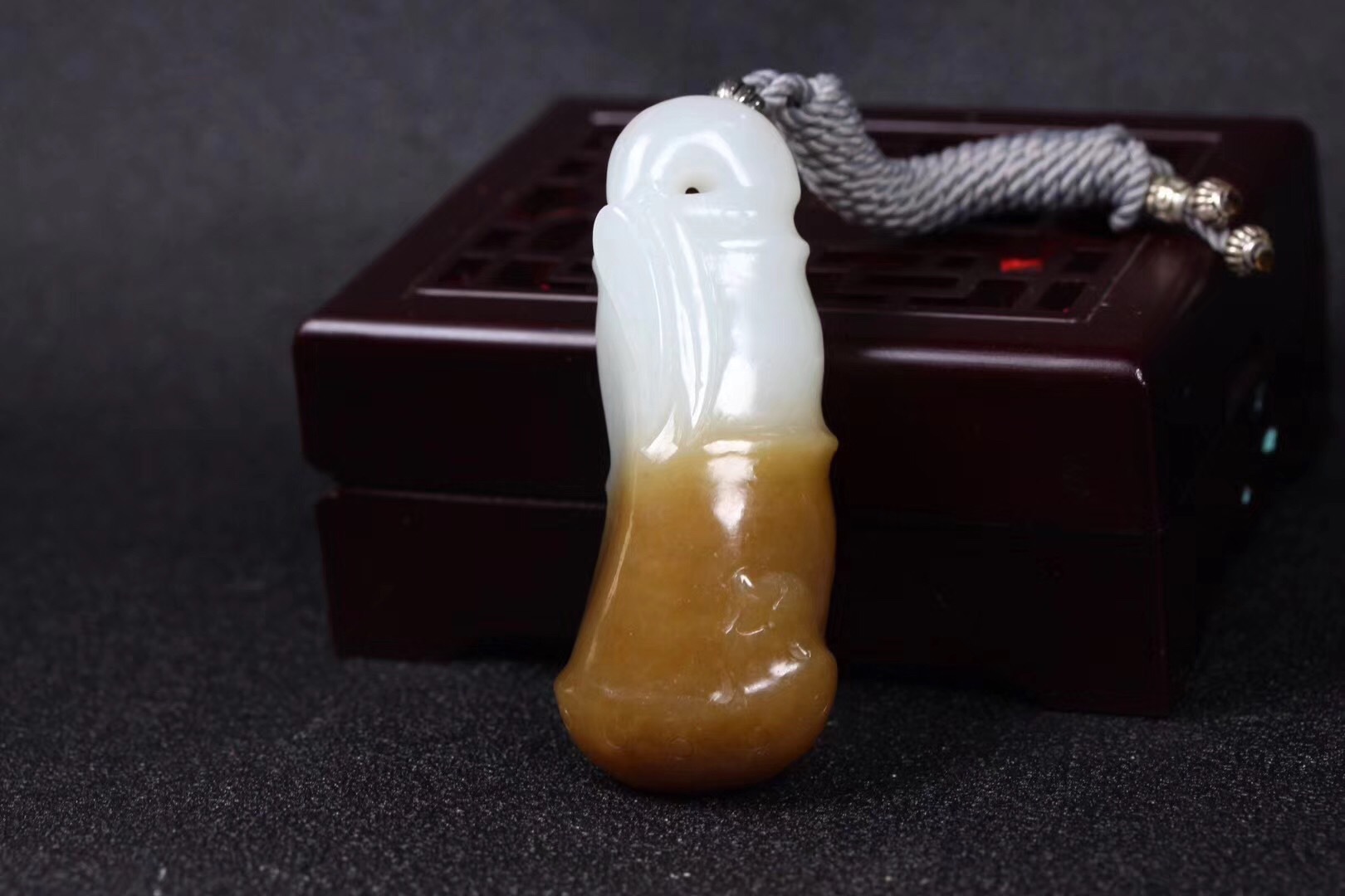 厂家直销 天然和田玉糖白玉竹节平安竹子挂件