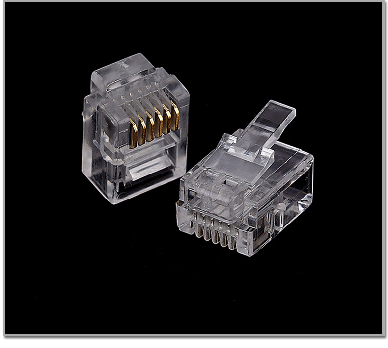 6p6c-大铜片水晶头 电话水晶头 电话6芯水晶头 水晶头厂家直销