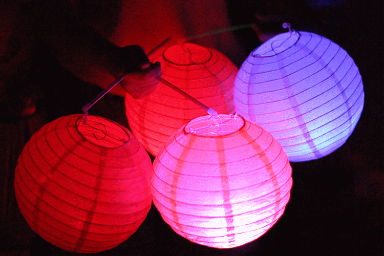 20/30/40cm彩色纸灯笼 儿童手工材料diy涂色绘画纸质挂饰