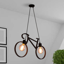 复古铁艺LED吊灯 餐厅网咖酒吧台吊灯 创意个性自行车LED吊灯