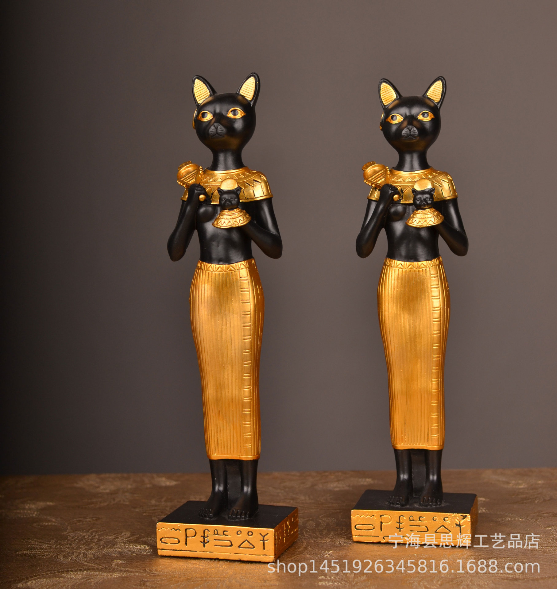 欧式创意梳妆台装饰品古埃及猫神摆件家庭守护神法老占星师招财猫