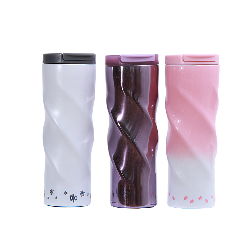 Cross-Border 304 Stainless Steel Travel Cup Leisure Thread Vacuum Cup Outdoor Car Gift Cup in Stock Wholesale