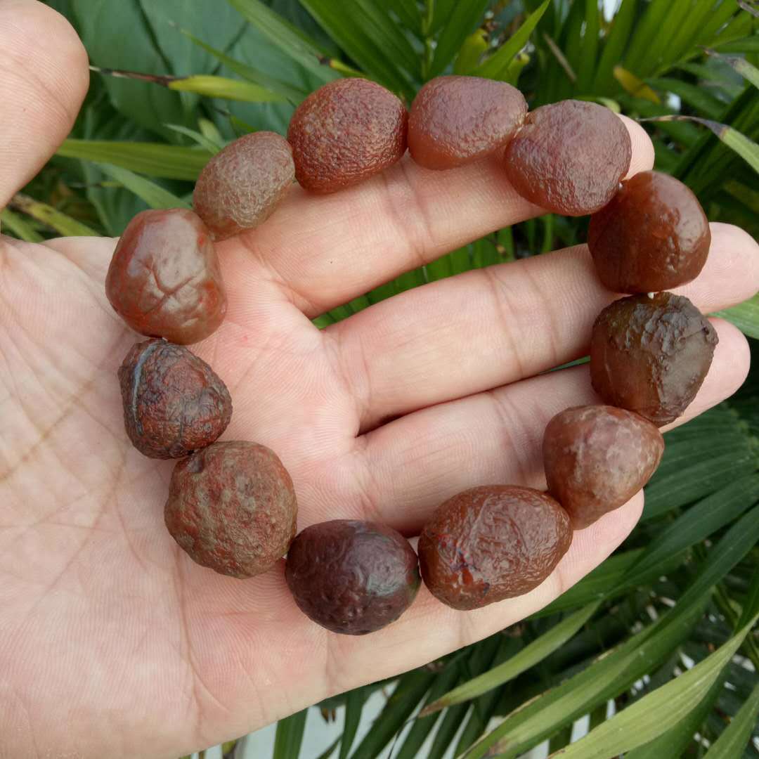 批发阿拉善戈壁料 血筋脉石手串 糖心 筋脉玛瑙 葡萄干玛瑙手链