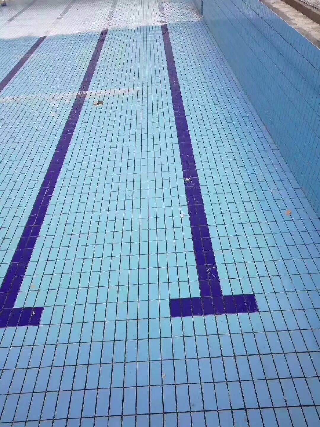 佛山厂家直销通体防滑泳池砖转角砖边缘扶手砖纯色耐磨蓝白黑色