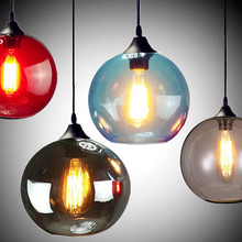 创意个性吊灯彩色玻璃北欧美式现代简约欧式复古工业风灯饰后现代