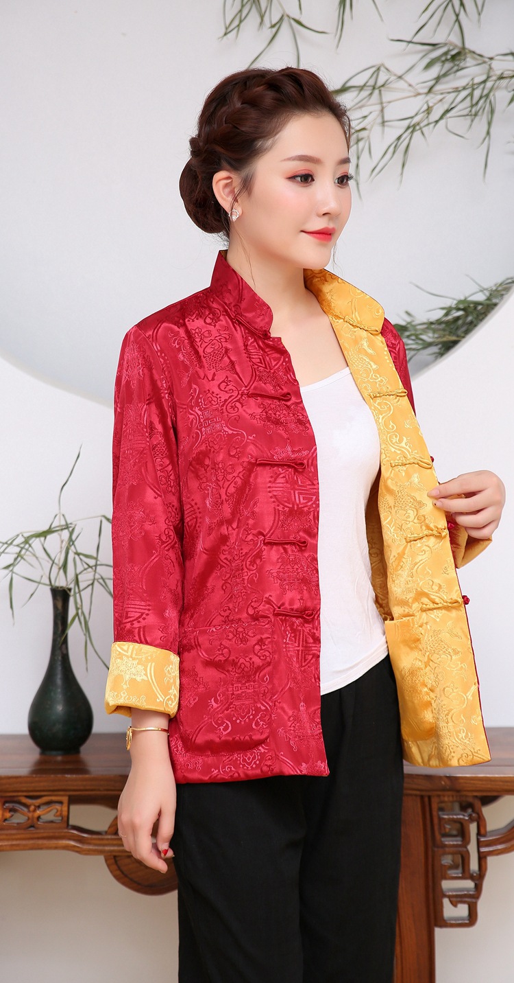 墨绿流行拍照摄影礼仪丝绸双面春秋冬季男中式长袖上衣唐装民族服