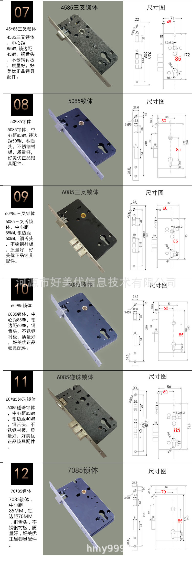 锁舌尺寸图解图片