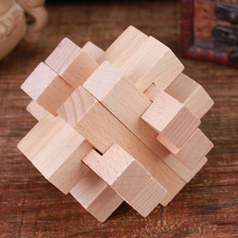 榉木笼中取宝鲁班锁益智解锁拆装创意木制玩具孔明锁