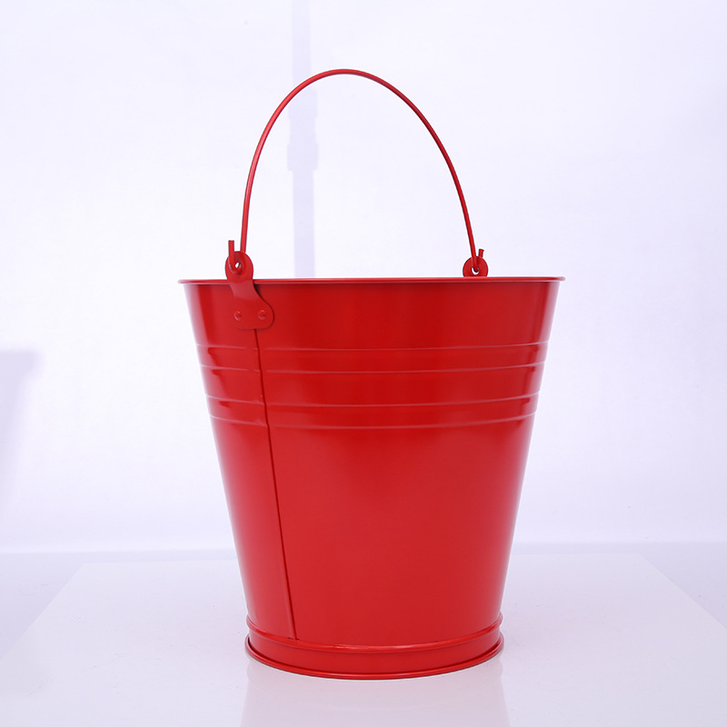厂家直销红色喷塑镀锌水桶装水容器户外多功能铁桶手提便携式铁桶