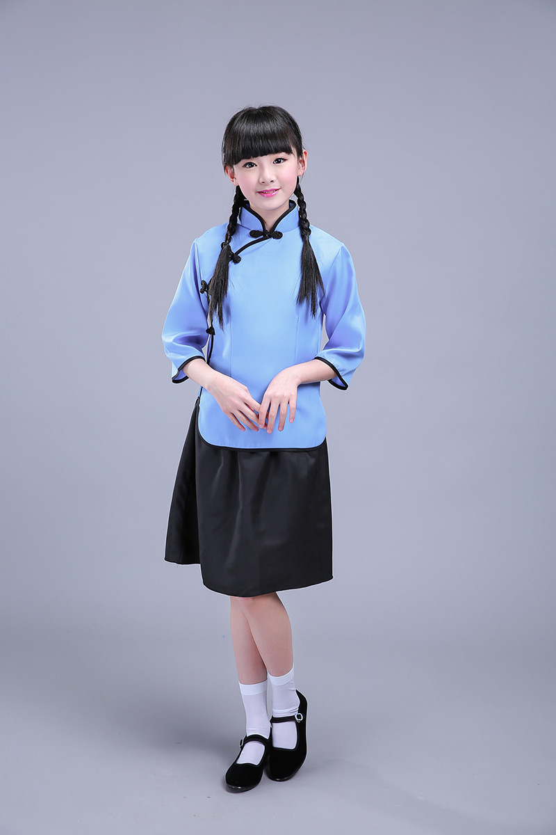儿童中山装五四青年服民国学生装中小学生合唱表演服国学演出服装