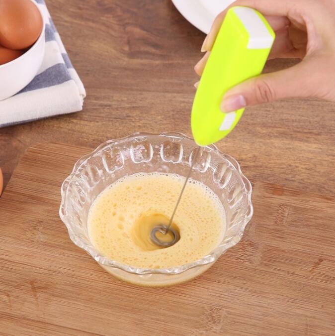 Electric Household Egg Beater Creative Mini Handheld Kitchen Egg Coffee Milk Tea Mini Stainless Steel Blender