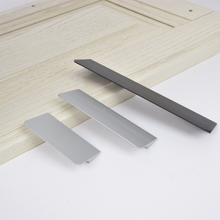 厂家直销平面瓦片铝拉手橱柜刀片平板太空铝拉手现代简约柜门把手