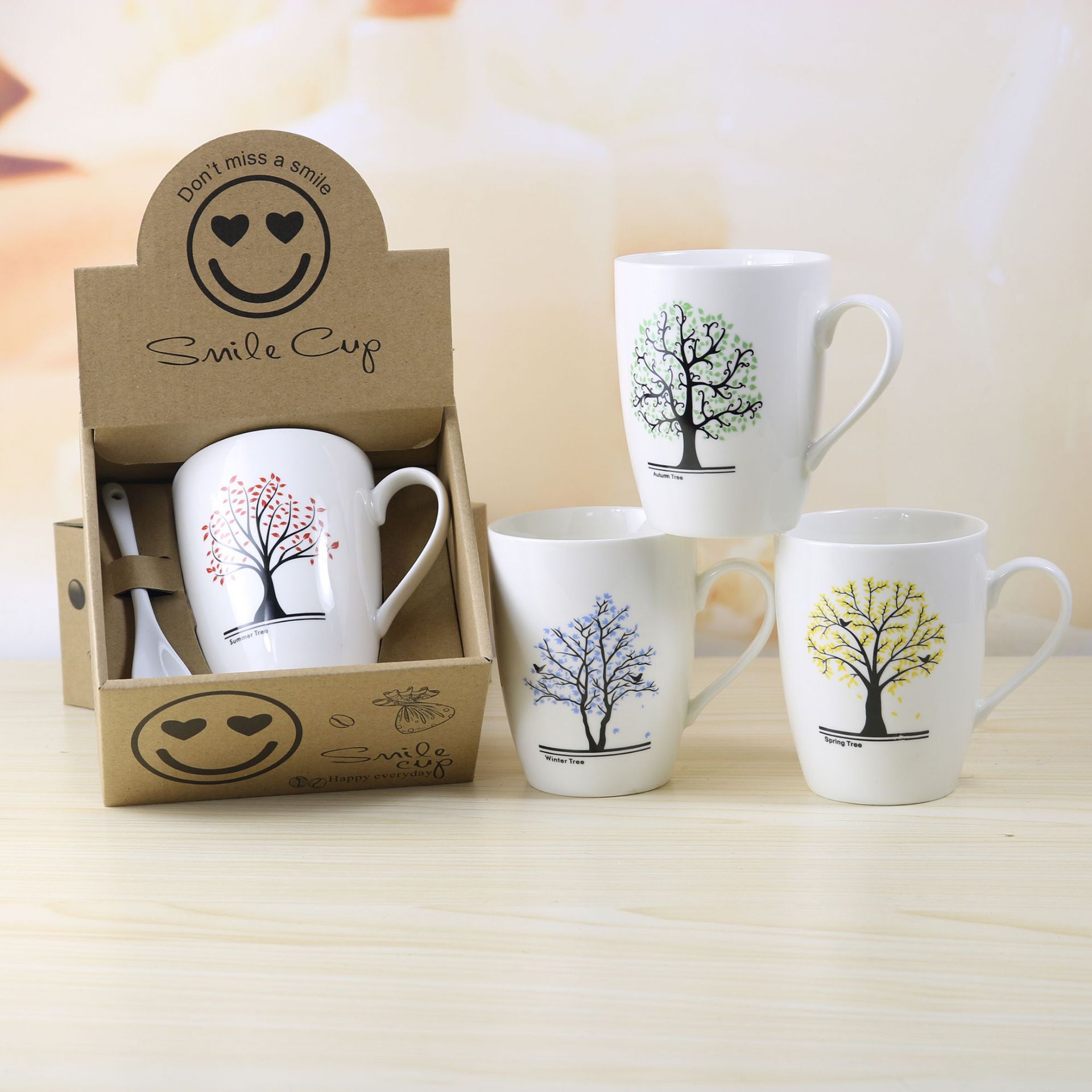 创意陶瓷杯 马克杯卡通定制logo 广告促销杯子 日用百货水杯礼品