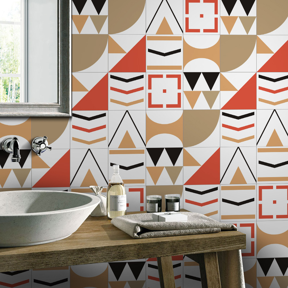 3d几何线条瓷砖贴 自由拼接创意家居防水耐高温自粘地面墙面贴纸