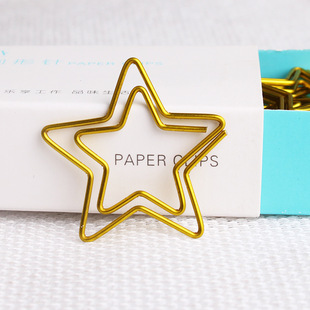 多款彩色五角星造型回形针 创意桌面收纳金属夹子 异形曲别针