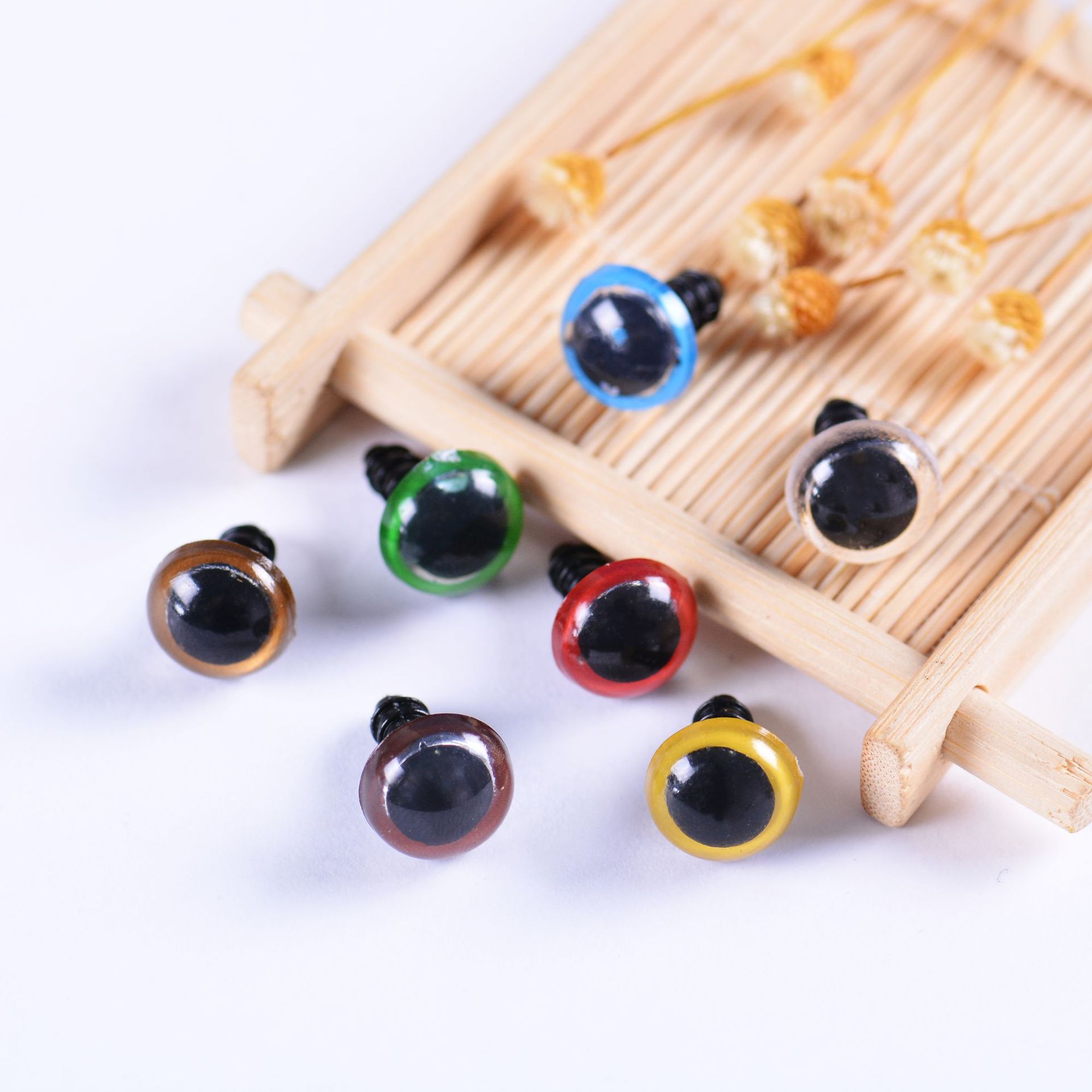 亚马逊跨境毛绒玩具眼睛配件彩色透明艺眼水晶眼可可眼睛批发定制