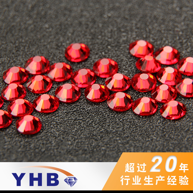 Factory Wholesale Production Flat Bottom Rhinestone Ormanent round Light Red Bottoming Drill Clothes Ingredients Jewelry Accessories DIY Wholesale