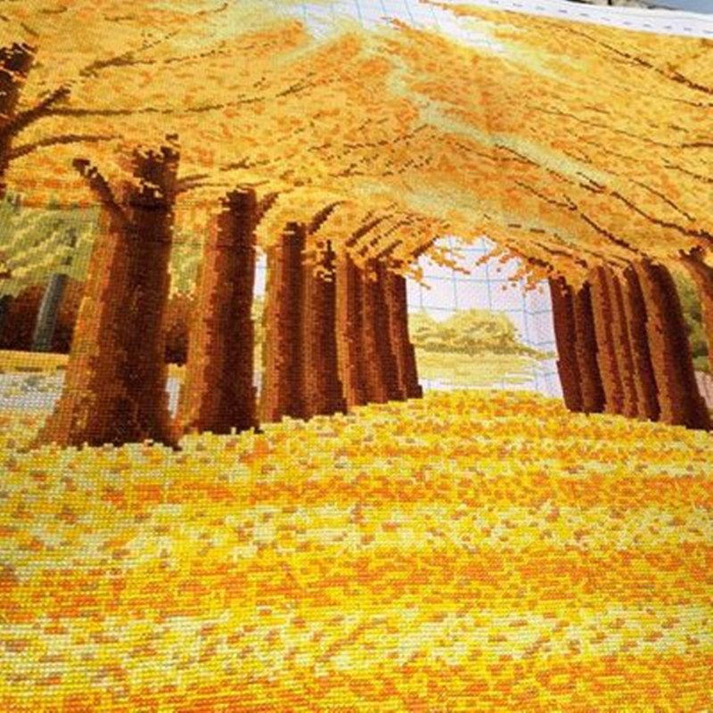 满钻全贴黄金满地钻石画十字绣中国风室内装饰画客厅砖石画