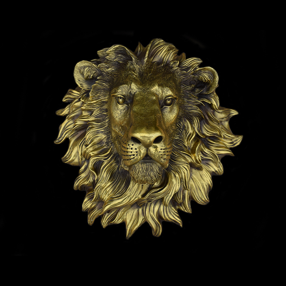 纯铜狮头狮子头大号铜狮家居工艺品装饰品墙壁挂件