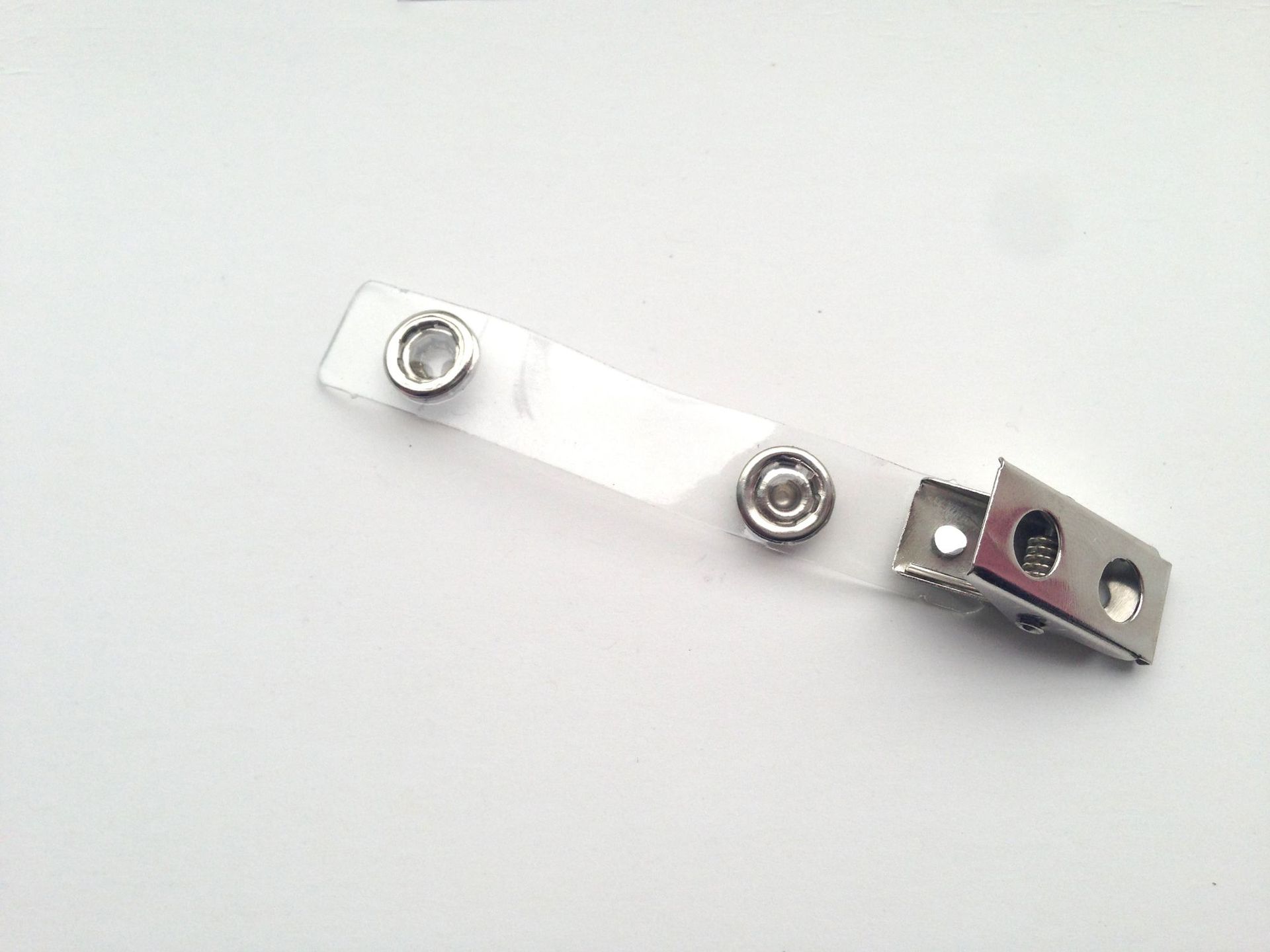 胸卡夹子工作证件套卡扣金属夹带pvc工胸牌夹双孔夹金属厂牌夹