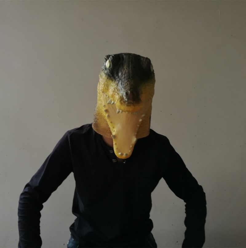 万圣节化妆舞会cos动物面具 乳胶鳄鱼头套 史前巨鳄影视面具