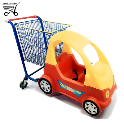 厂家直销超市儿童购物车 彩色童趣手推车 塑料儿童车 超市童趣车
